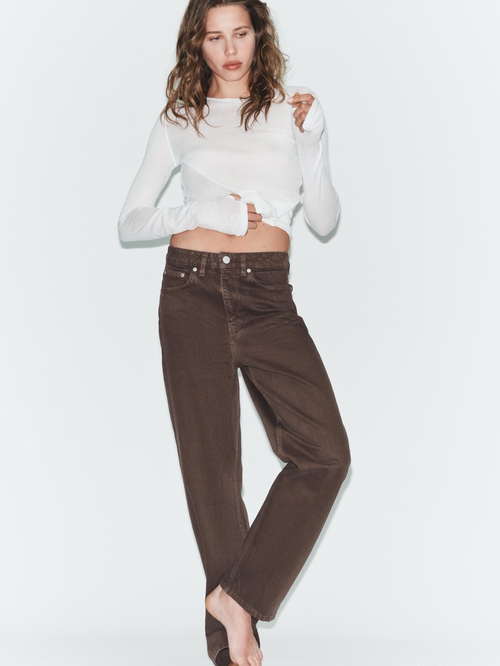 Zara High-Rise Straight Leg Jeans